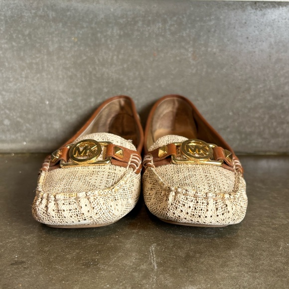 Michael Kors Fulton Studded Logo Moccasin Signature Logo Size Women’s 7M Leather - Picture 6 of 12